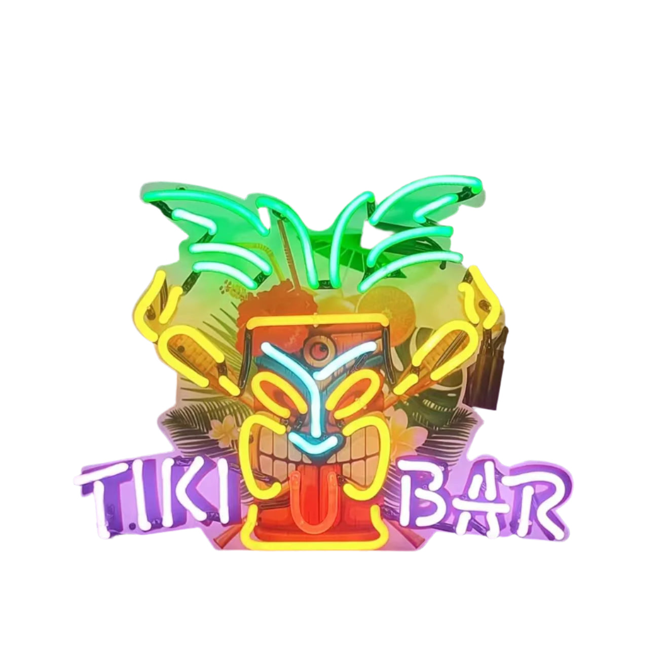 Neon Signs Bar Bedroom Palm Sign Tiki Bar Wall Decor Man Cave Home Bar Pub