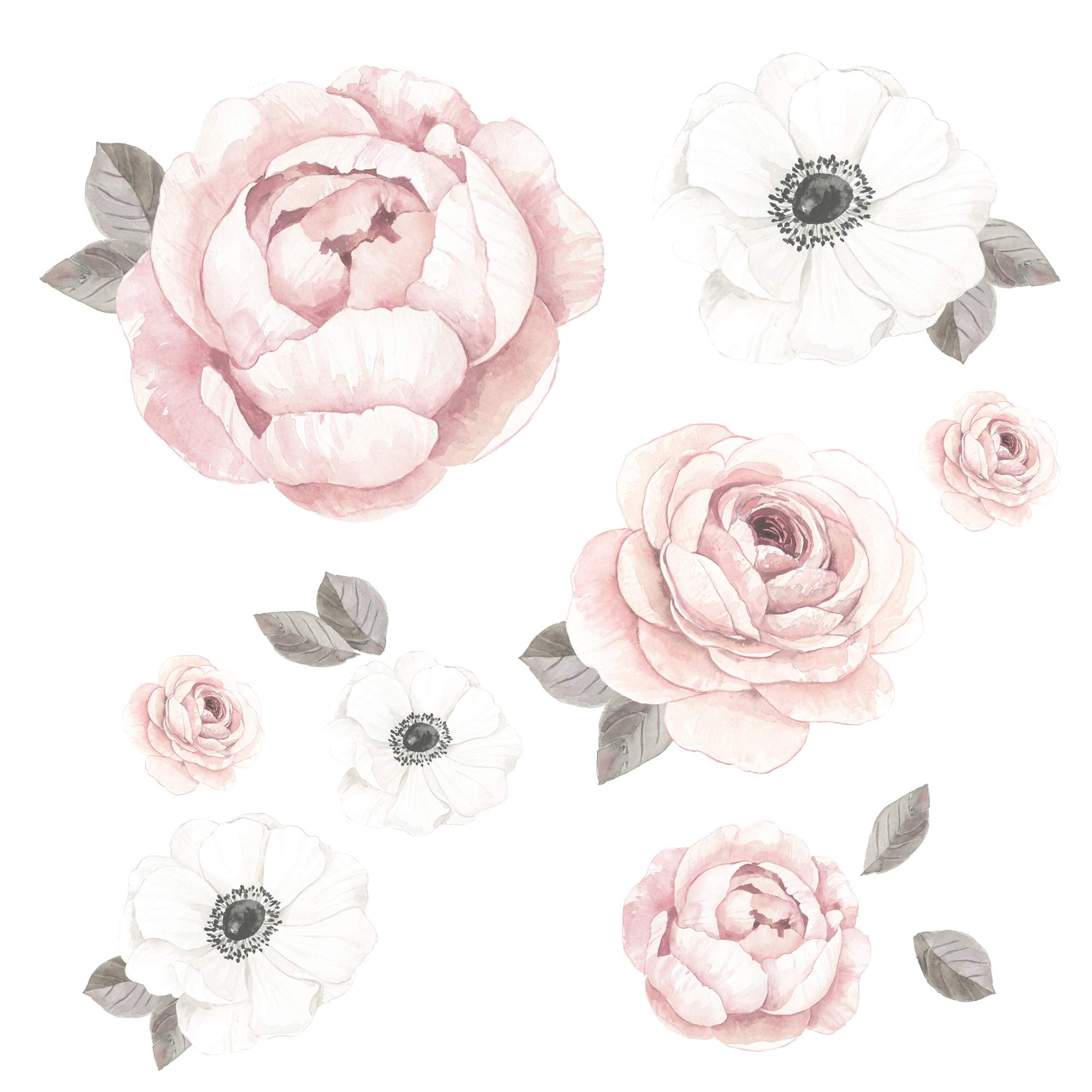Floral Garden Watercolor/Pink Linen 5-Piece Baby Crib, Baby Bedding