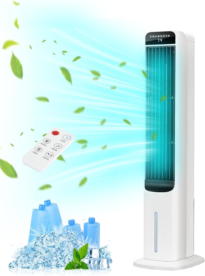 Air Cooler, 41" Windowless Portable Air Conditioner, 3-in-1 Cooling Fans that Blow