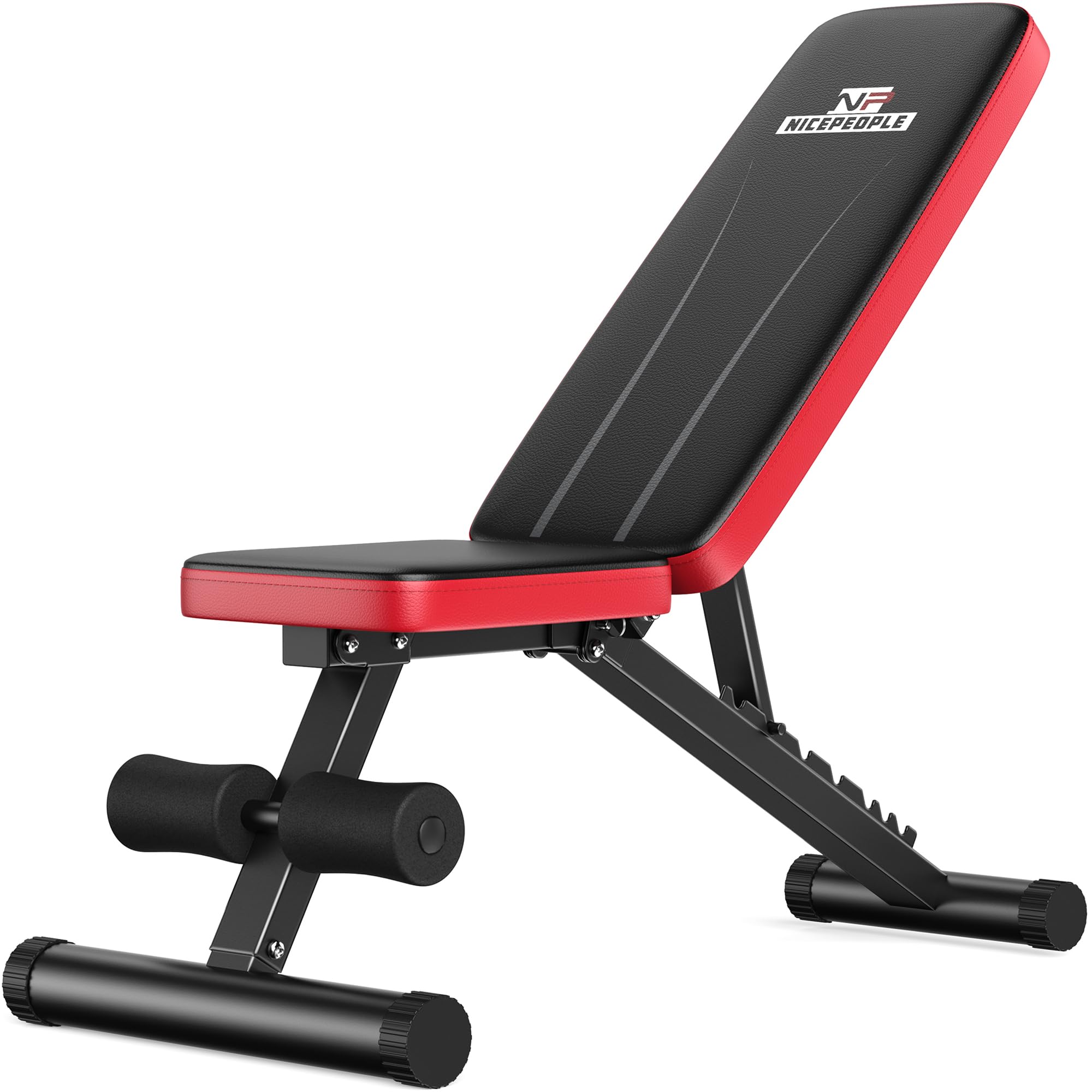 Basic Weight Bench for Home Gym, Foldable Workout Bench with 8 Backrests
