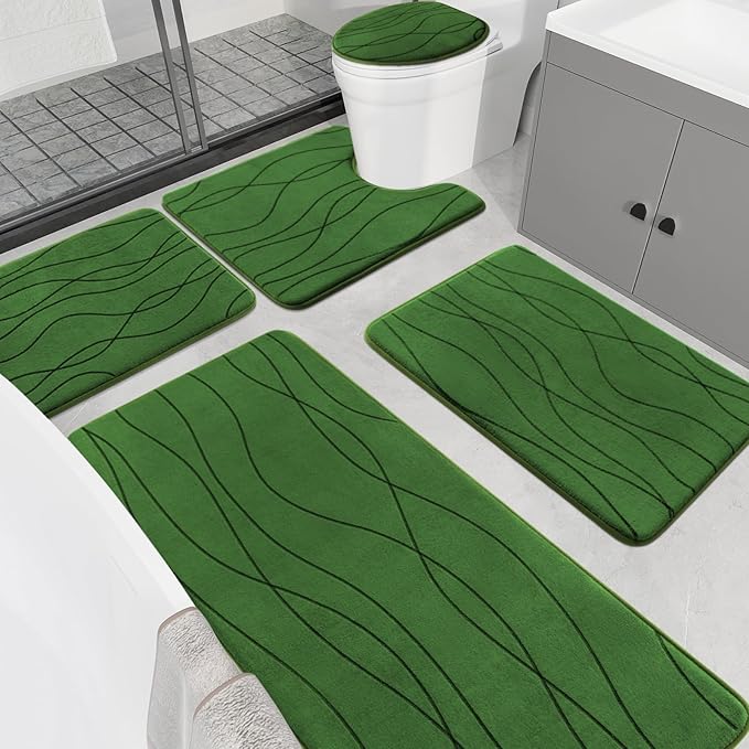 Memory Foam Bathroom Rug Sets 3 Piece