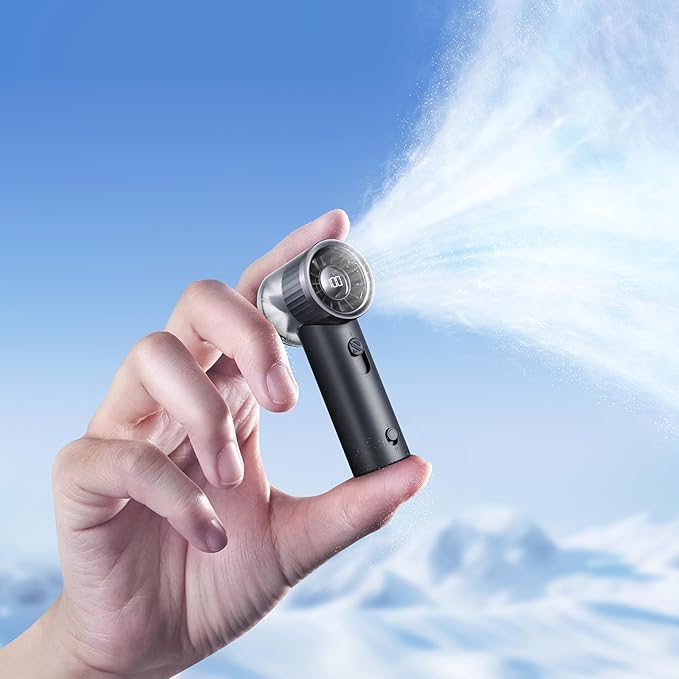 2025 Mini & Powerful Turbo 100 Speeds Cooling Handheld Fan Rechargeable LED