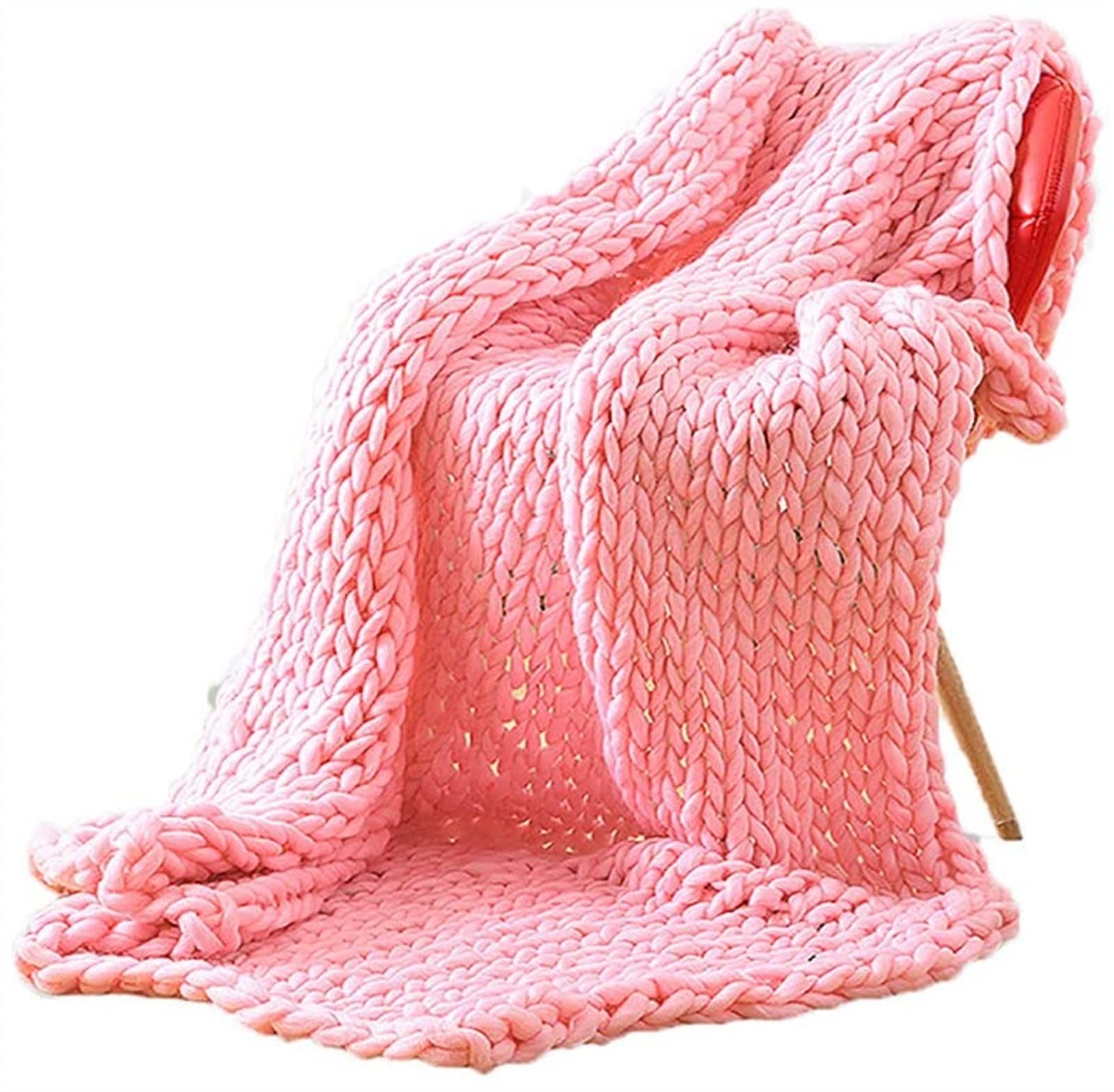 Fluffy Chunky Knit Blanket Merino Wool Handmade Boho Soft and Cozy Bulky