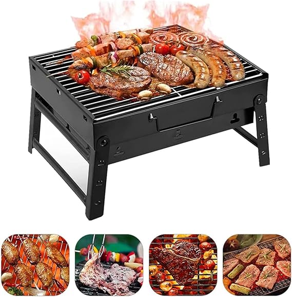 Barbecue Grill Portable BBQ Charcoal Grill Smoker Grill for Outdoor Cooking Camping