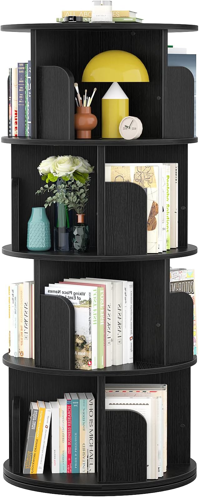 Rotating Bookshelf, Small Corner Bookshelf for Small Space