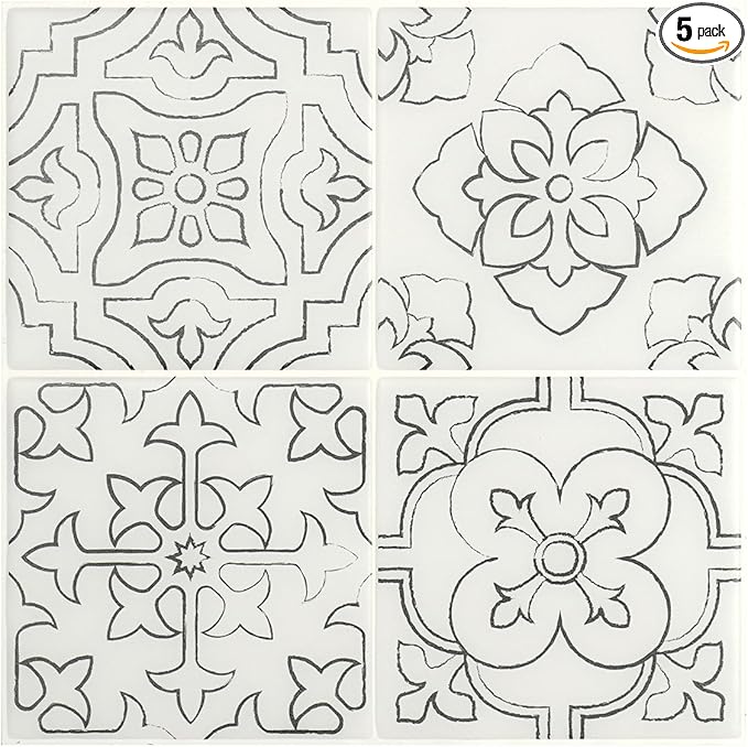 Peel and Stick Backsplash - 5 Sheets of 9" x 9" - 3D Adhesive Peel and Stick