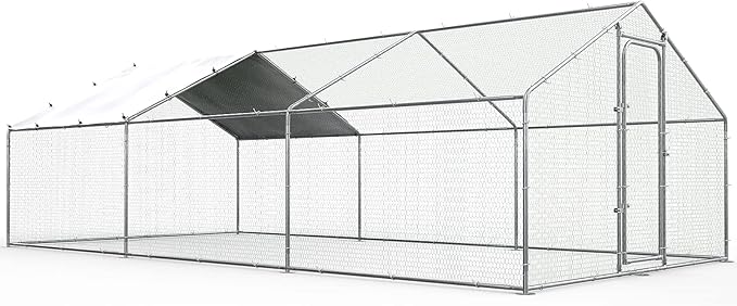 Large Metal Chicken Run for Yard Chicken Pen/Cage Outdoor Walk-in Chicken