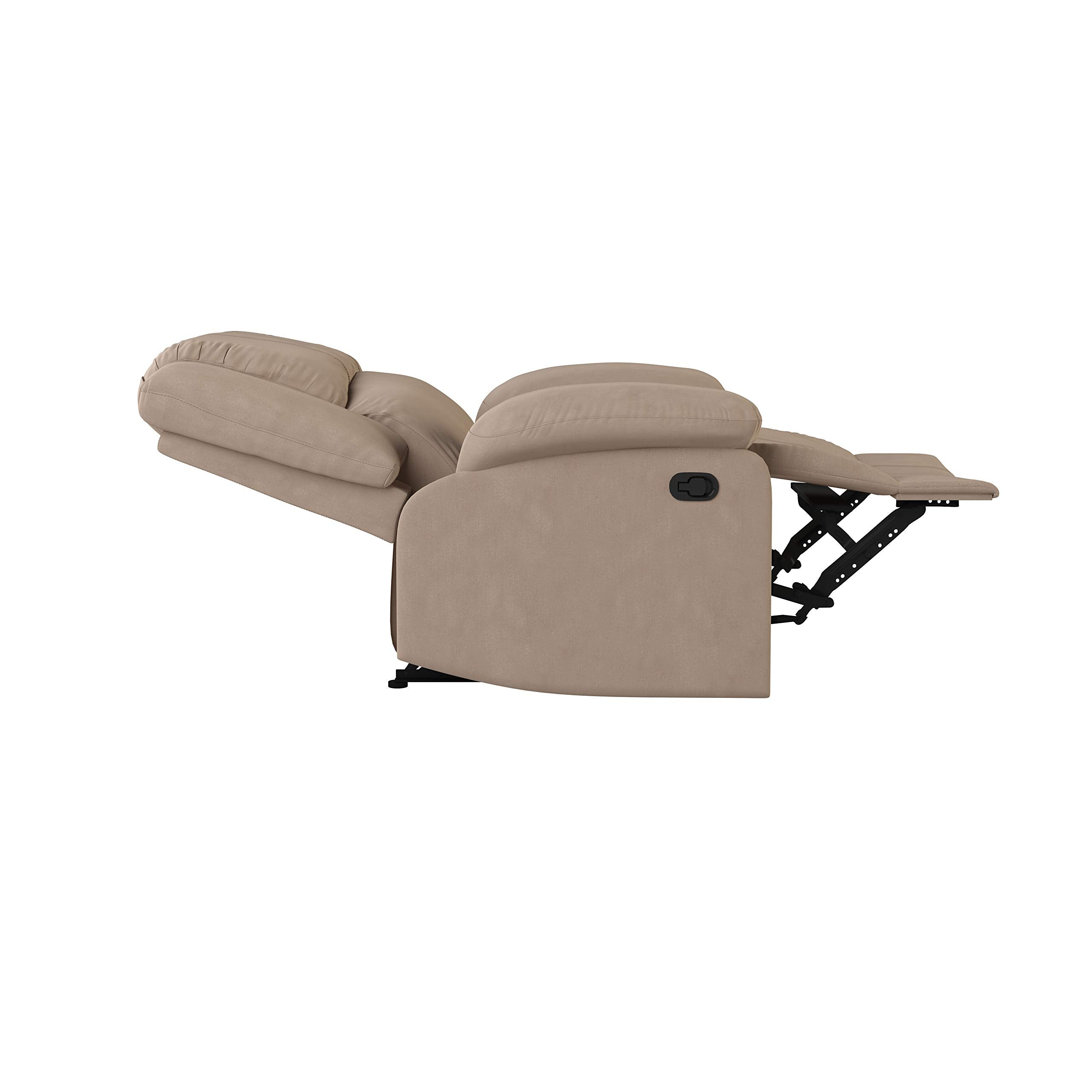 Warren Manual Recliner Microfiber Beige,living room