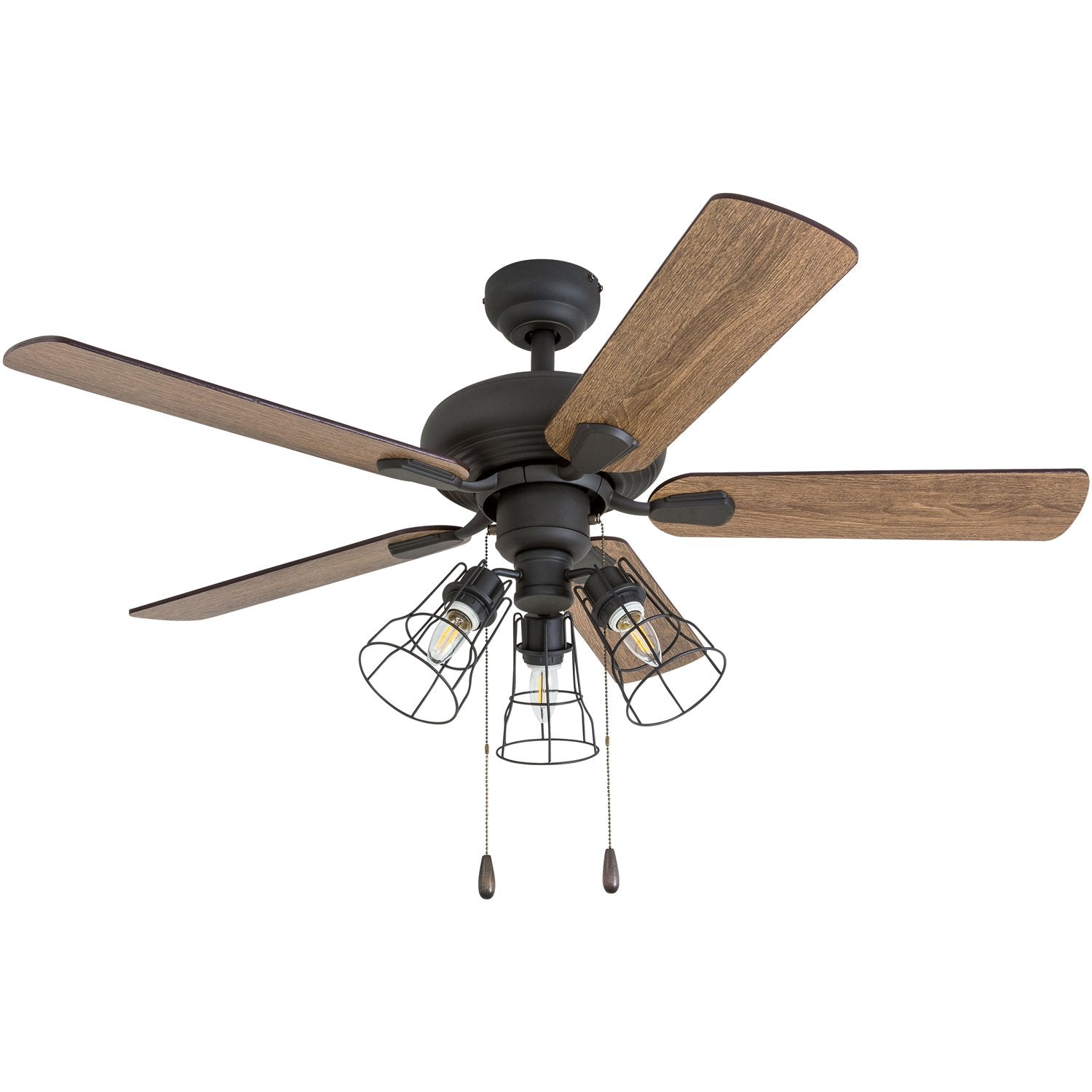 Madison County, 42 Inch Industrial Style LED Ceiling Fan with Light, Remote Control