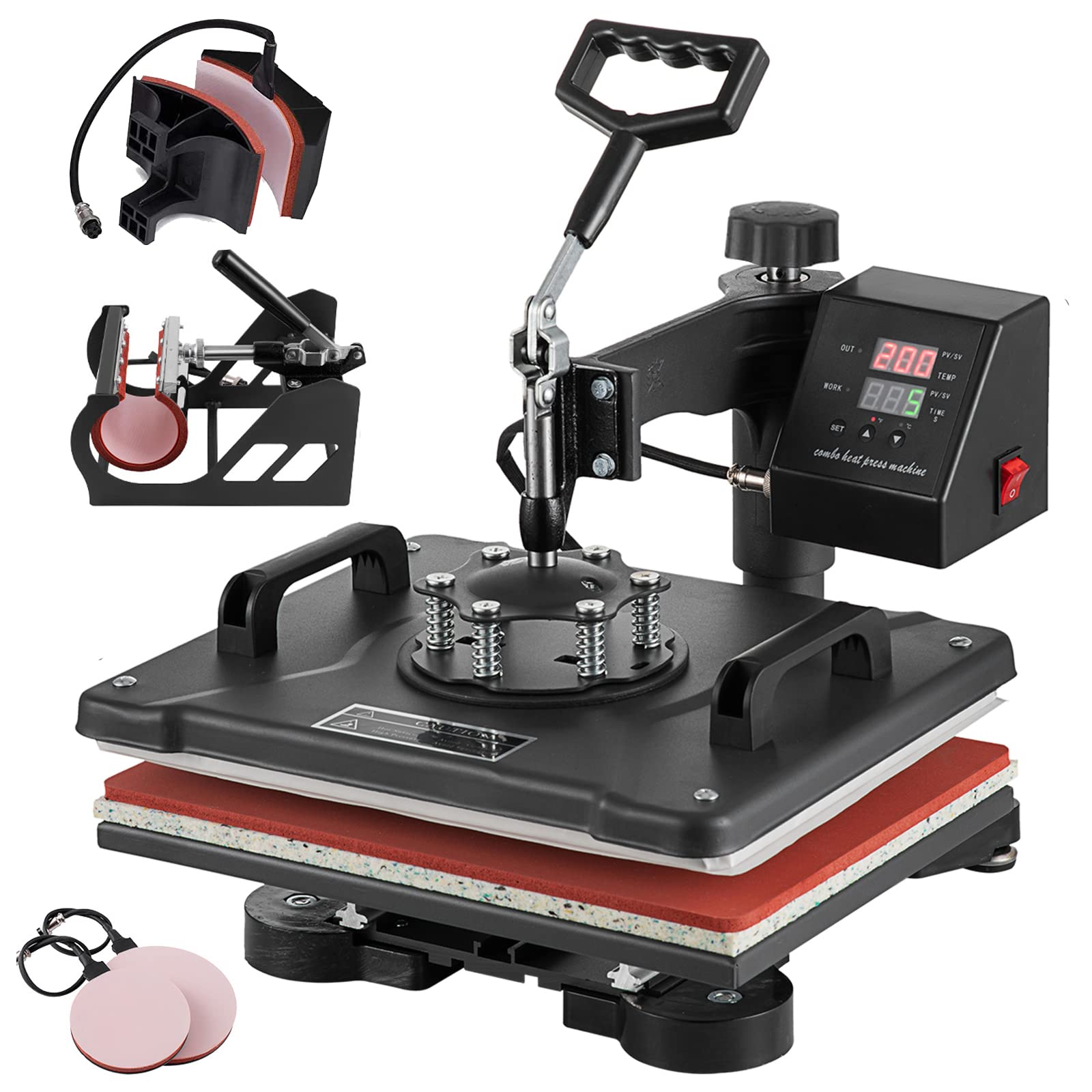 5 in 1 Heat Press Machine, 12x15 inch Swing Away Heat Press for Sublimation