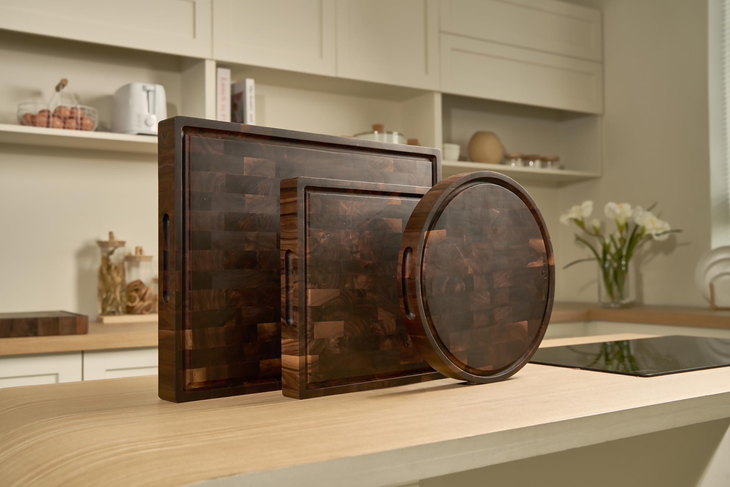 American Black Walnut Wood Cutting Board 20"x15"x2"(Large and Thick) for Kitchen