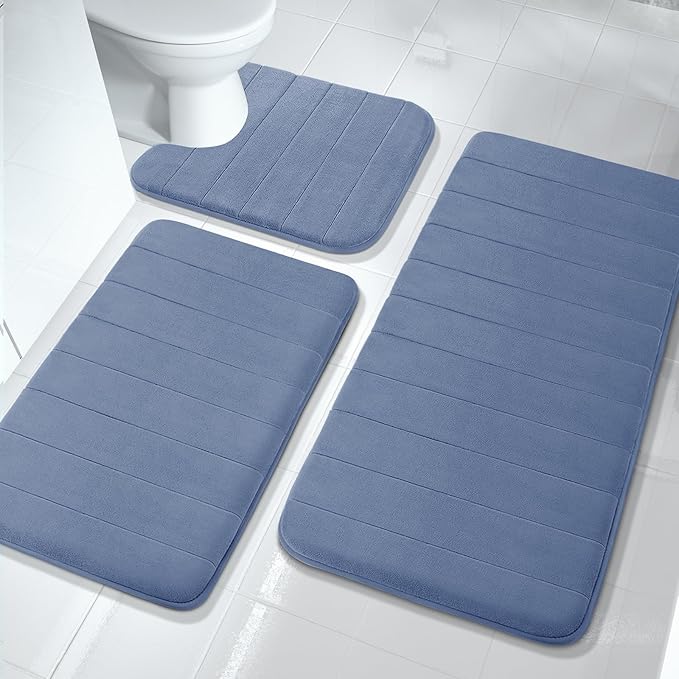 3 Pieces Memory Foam Bath Mat Sets