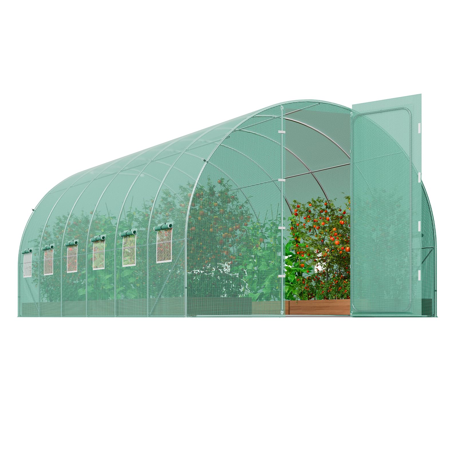 Walk-in Tunnel Greenhouse, 19.4x9.7x7.4 ft Hoop House Greenhouse Tunnel