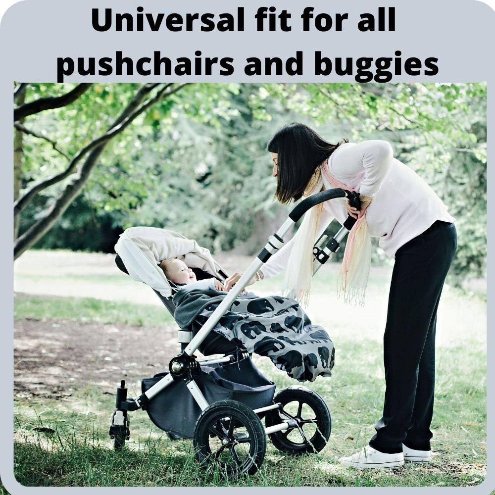 BundleBean - GO - Sling, Carseat, or Stroller Cover - Waterproof - Gray Elephant