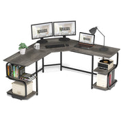Modern L Shaped Desk with Shelves,64.84" Gaming Computer Desk