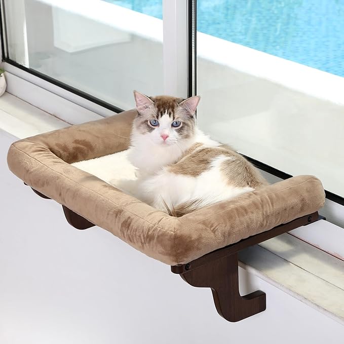 Cat Perch for Window Sill with Bolster - Orthopedic Hammock Design