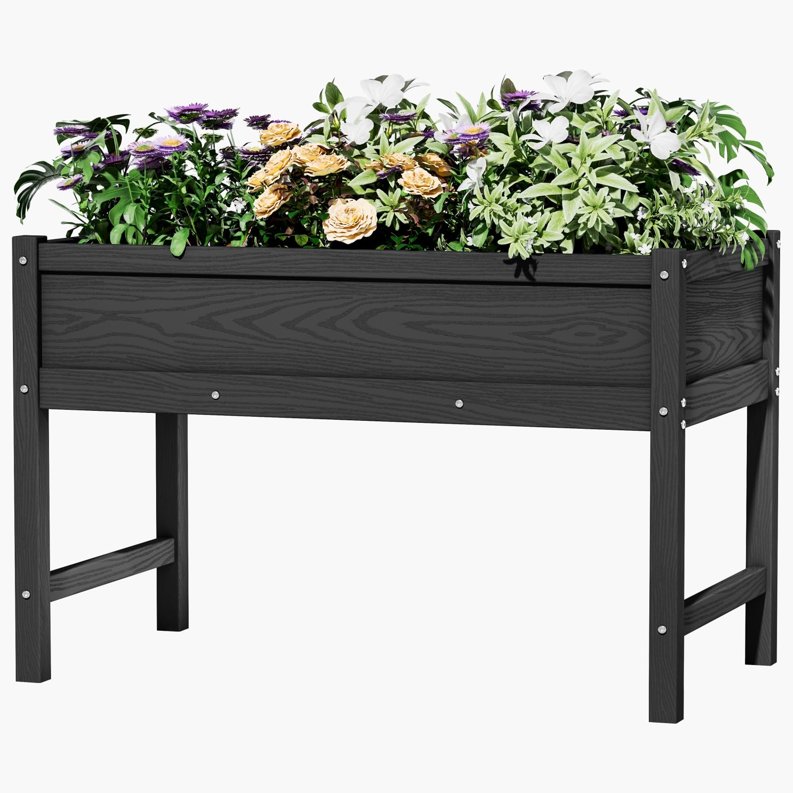 HDPE Raised Garden Bed with Legs, Outdoor Weather-Resistant Elevated Planter Box Stand