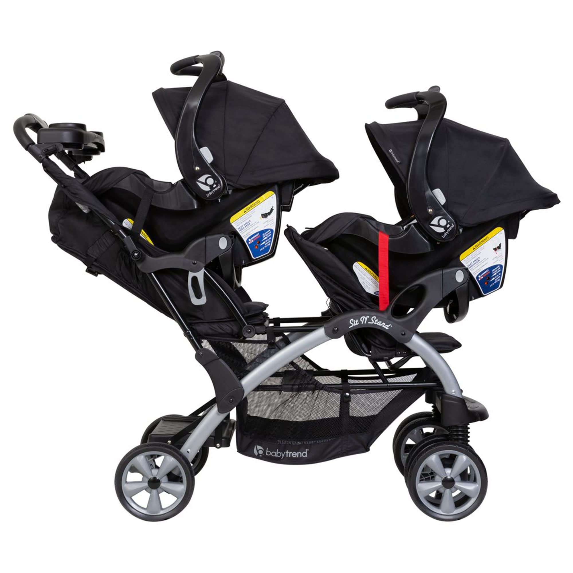 Infant and Toddler Stroller w/ Harness and Basket, Sit N' Stand, Khaki
