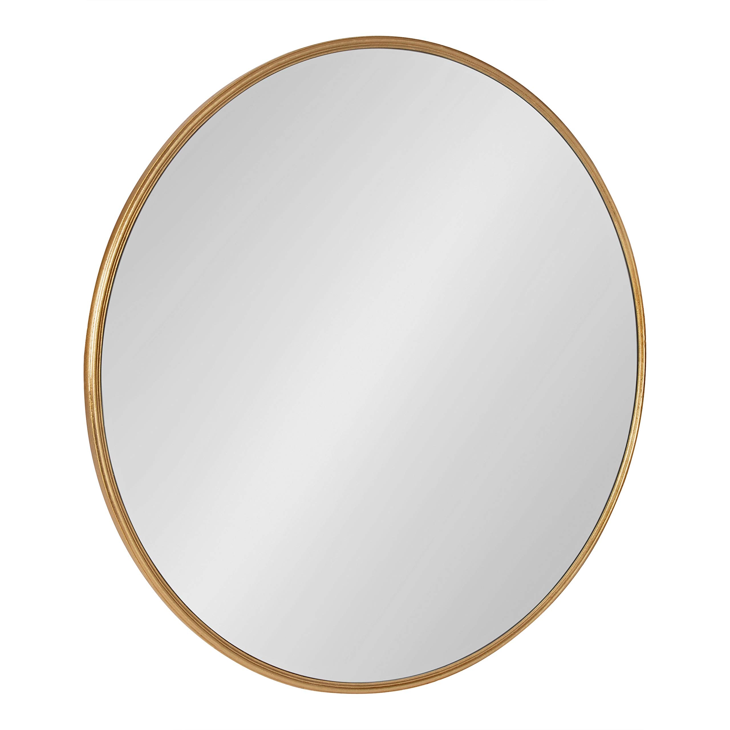 Caskill Glam Wall Mirror, 30" Diameter, Gold, Chic, Circular Mirror for Wall Decor