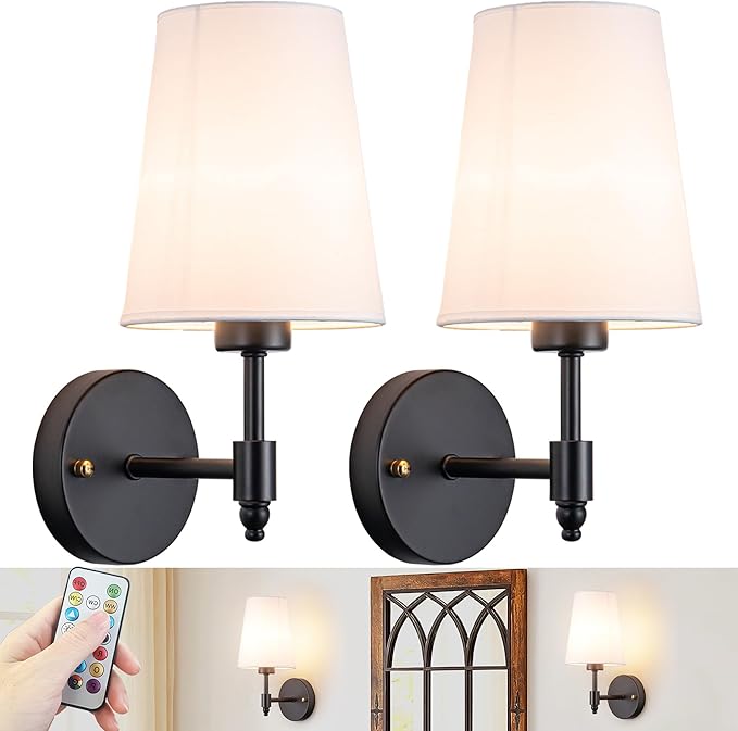 Sconce, Gold Rechargeable Wall Sconces Set of Two, Wireless Wall Sconces