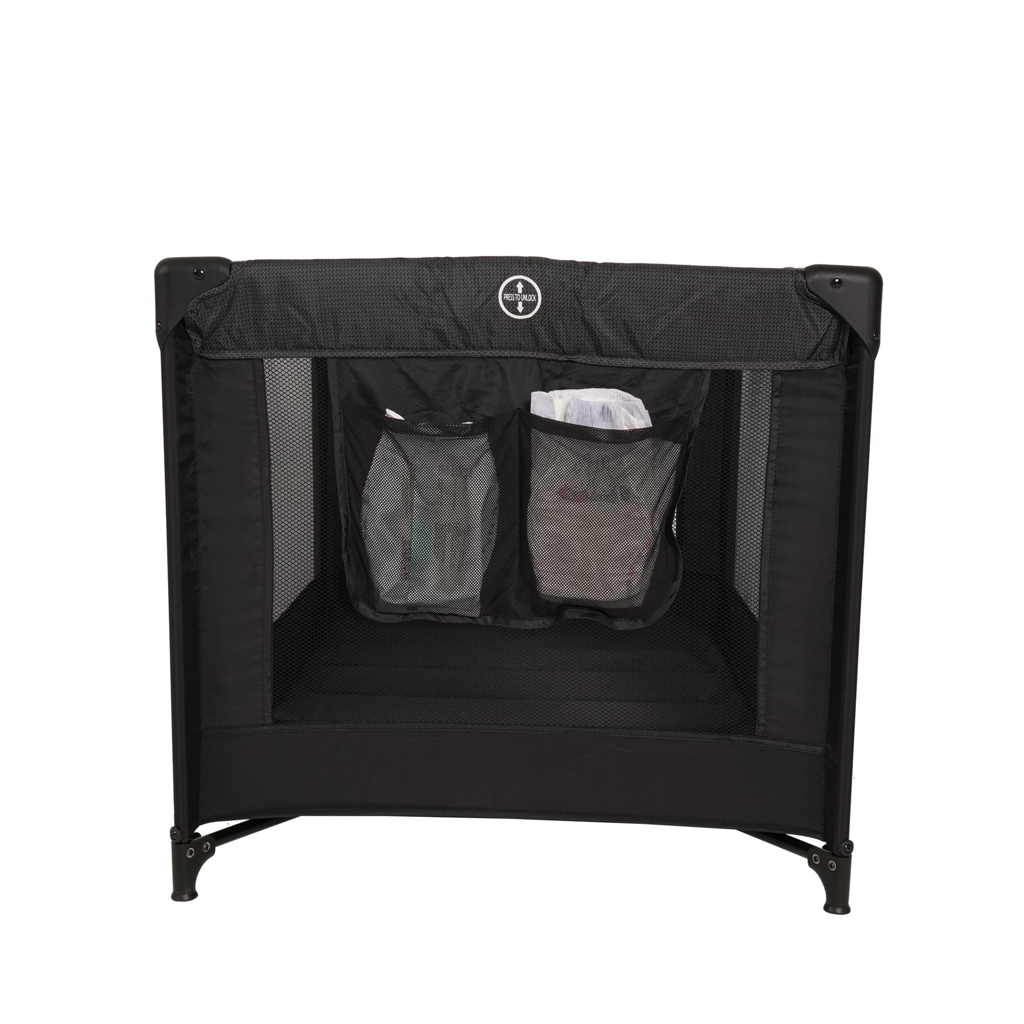 Crib Baby Playpen with Mattress and Carry Bag (Black)