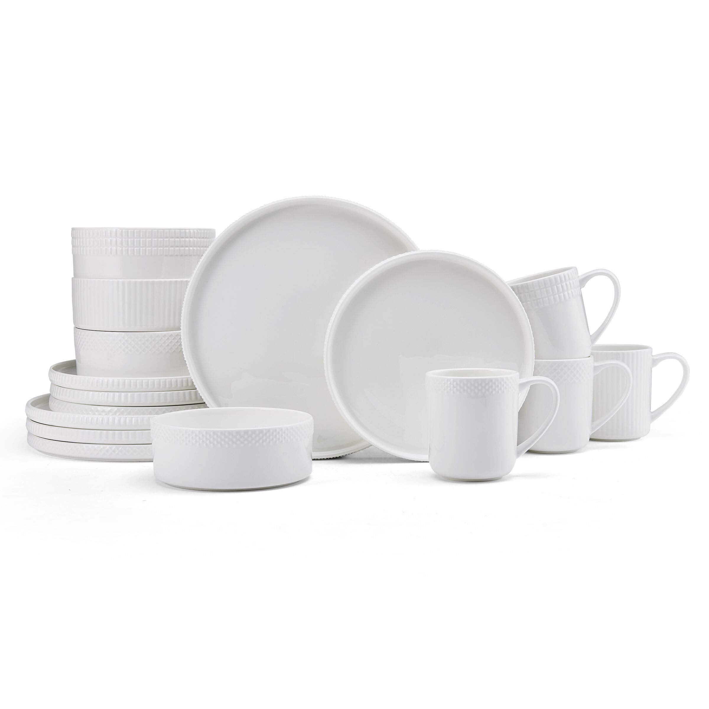 Camila Bone China Lightweight Chip Resistant 16-Piece Dinnerware Set