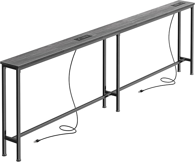 79 Inch Sofa Table with 2 Power Outlets and USB-C Ports