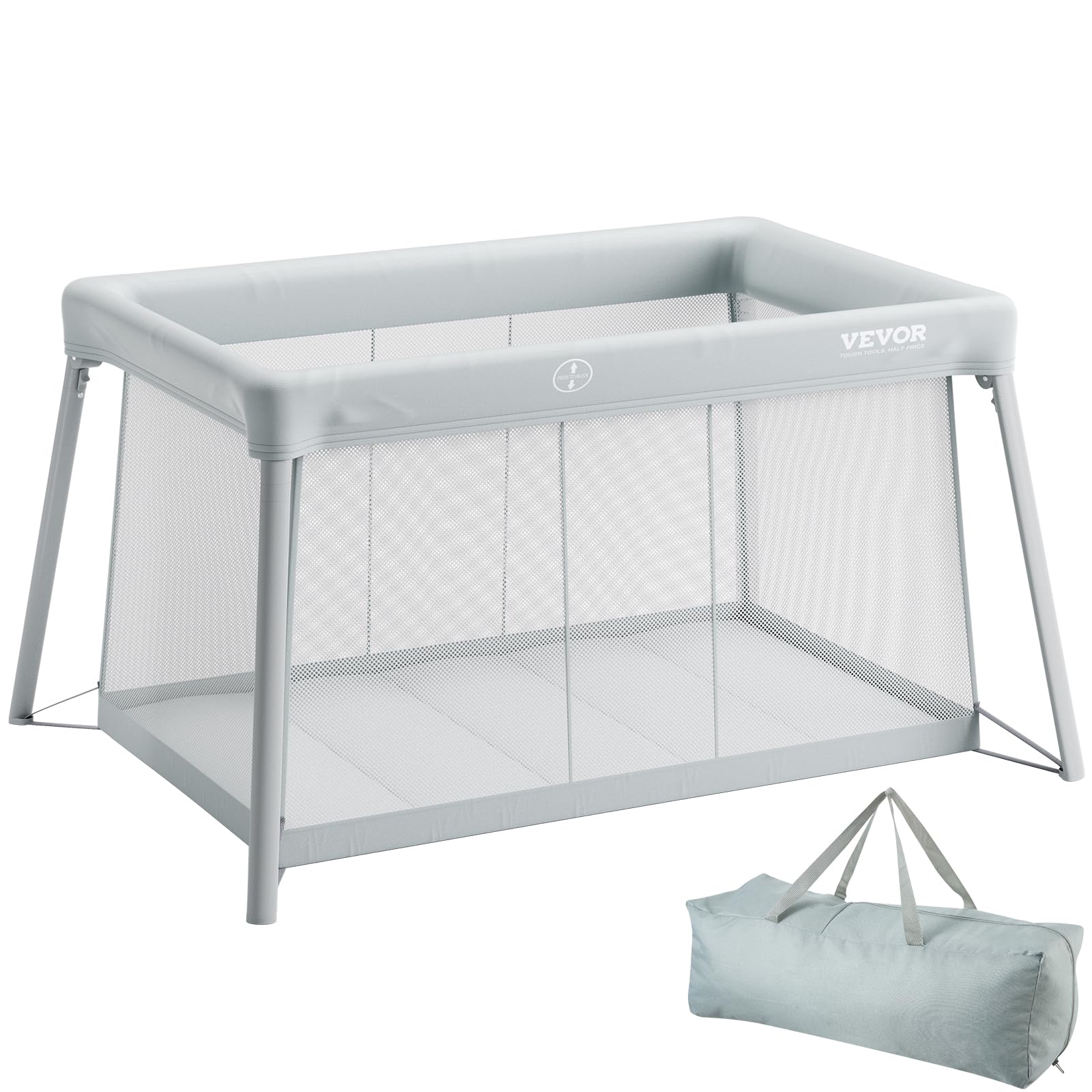 Baby Travel Crib and Play Yard, Folding Baby Playpen with Soft Mattress Pad