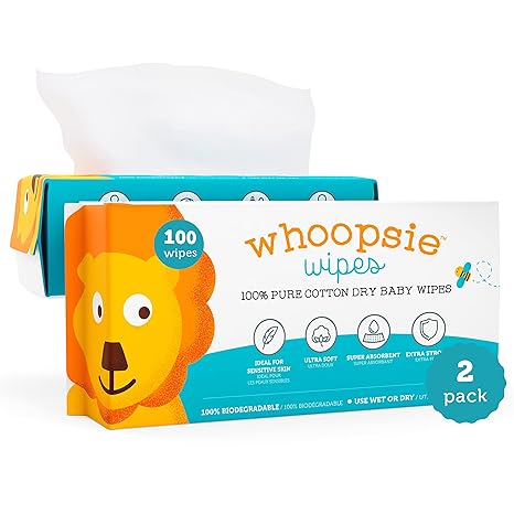 100% Pure Cotton Dry Wipes | 600 Count | Use Wet or Dry | Soft & Sensitive