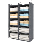 5 Tier Shelf Hanging Closet Organizer, Dual-Row 10 Pocket Cloth Hanging Shelf