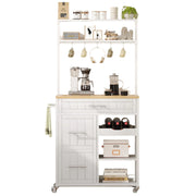 Kitchen Island with Storage, Rolling Kitchen Island Cart with Shelves and Drawers