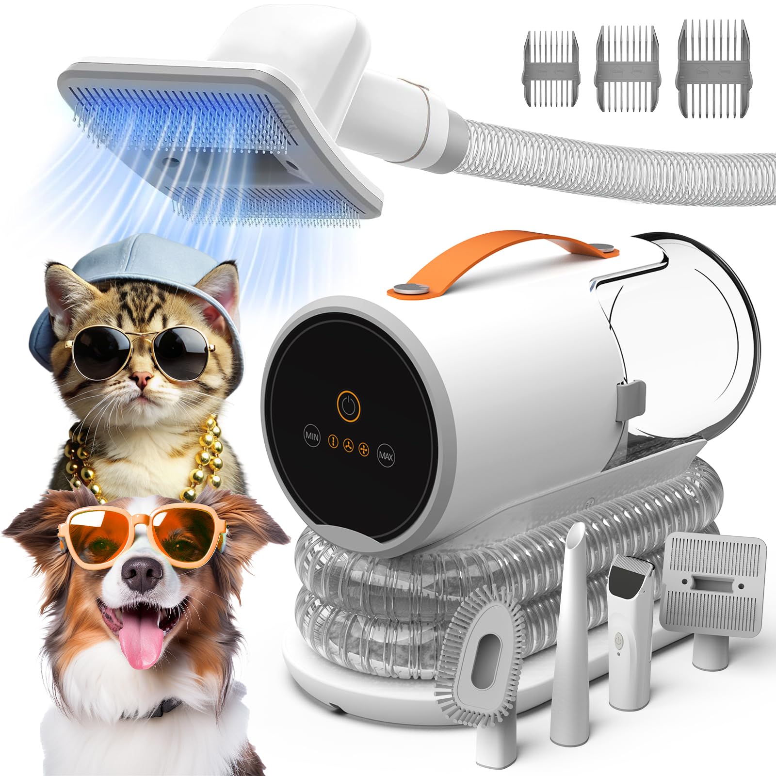 Dog Vacuum for Shedding Grooming, 12000Pa Suction Dog Grooming Kit, 2L Dust Cup