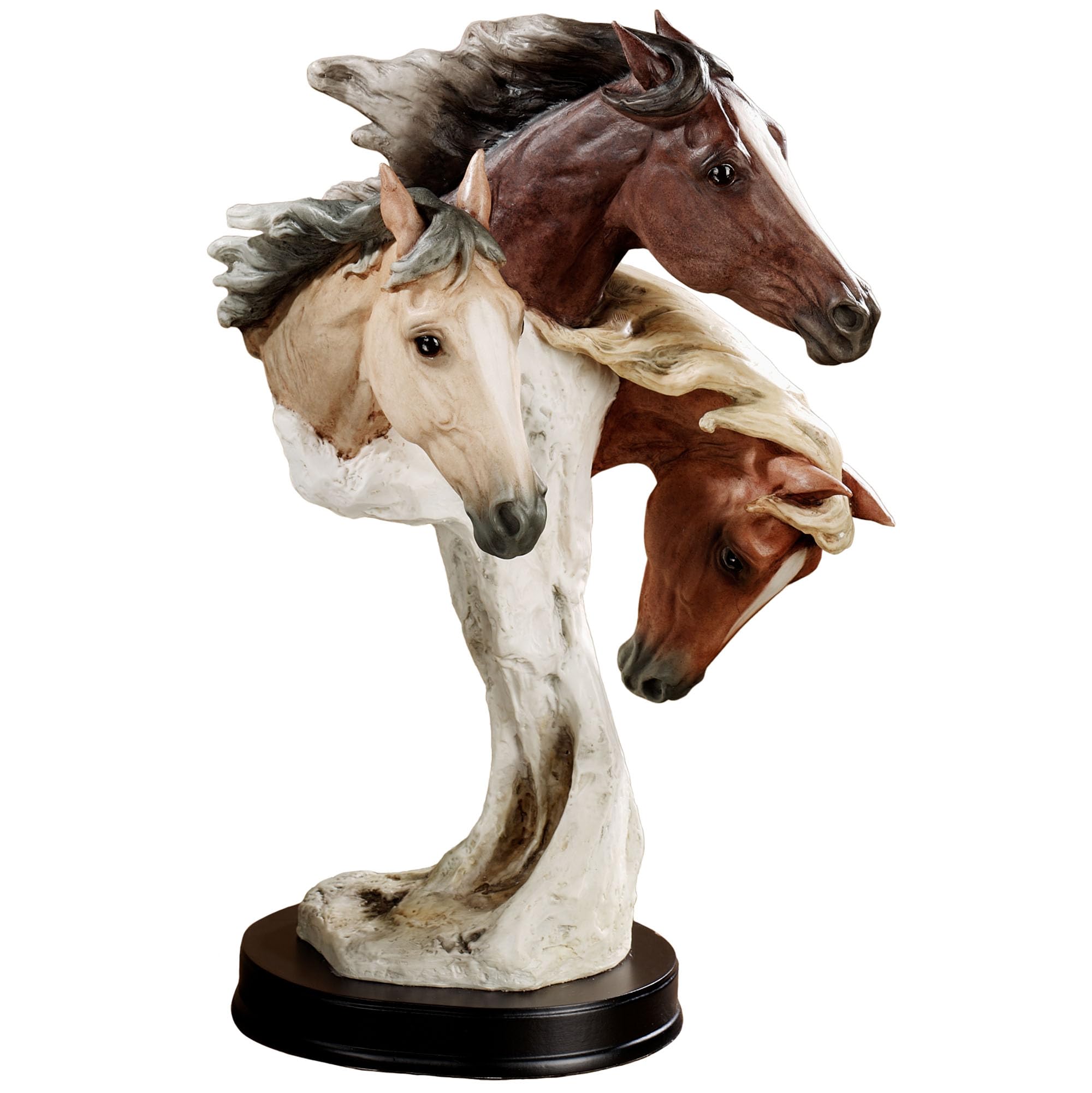 Wild at Heart Horse Sculpture - Resin - Brown, Black