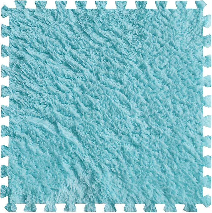 16pcs 0.6" Thickened Interlocking Tile Mats,Fluffy Shaggy Soft EVA Foam Area Rug