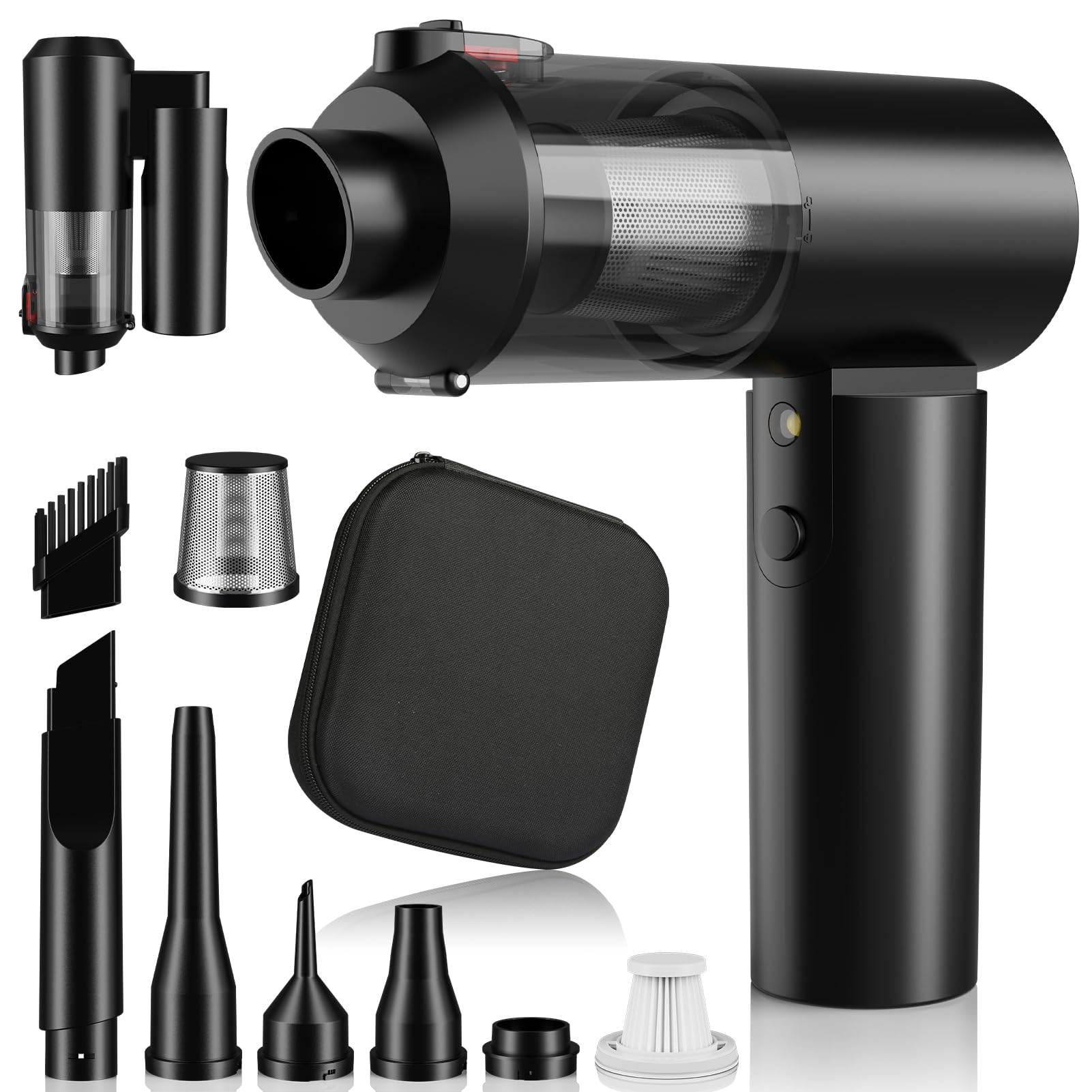 V2 Portable Air Blower/Car Vacuum 90°Foldable 3in1 Handheld Vacuums Cleaner