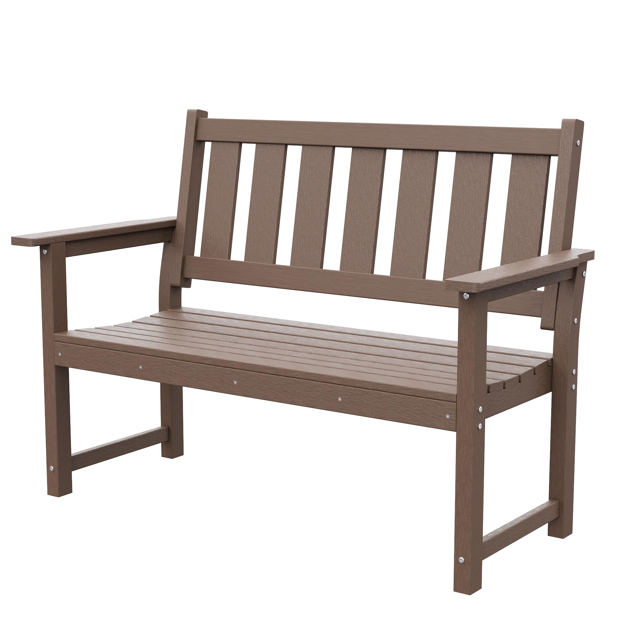 HDPE Memorial Bench – 50'' Weatherproof Durable Outdoor Bench, 2-Person Park Bench