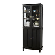 72" Freestanding Kitchen Pantry Storage Sideboard, Classical Tall Cabinet