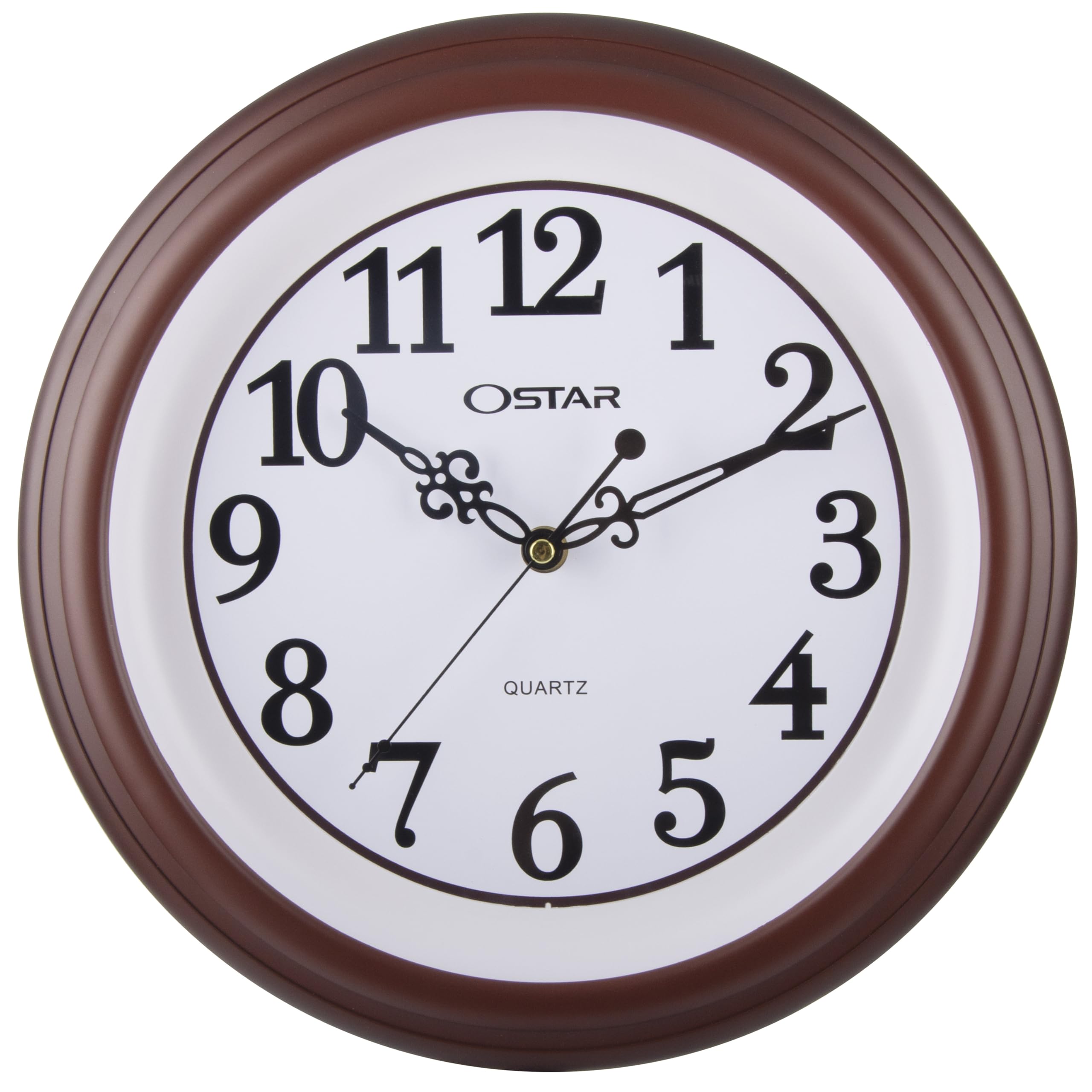 OSTAR Silent Rustic Wall Clock, Battery Operated, Vintage 12 Inch Round Clock, Living Room Bedroom Kitchen Wall Decor