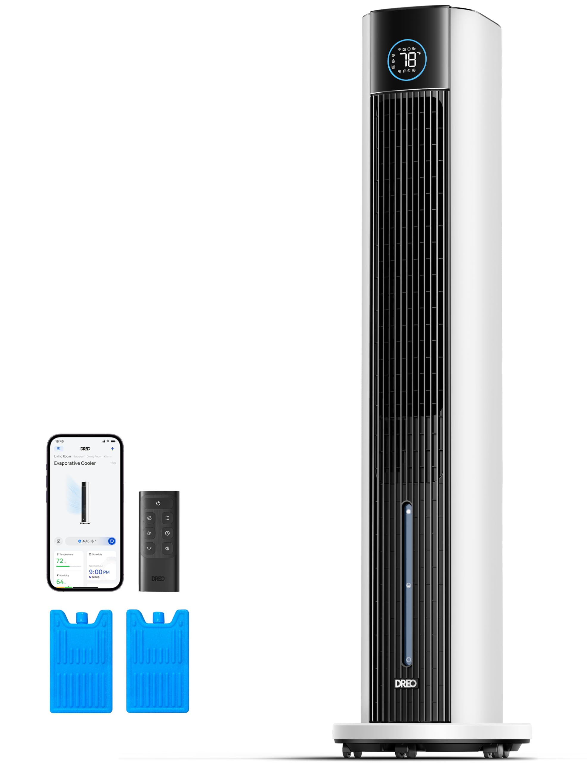 Evaporative Air Swamp Cooler, 43" Cooling Fans that Blow Cold Air 2025 Upgraded,