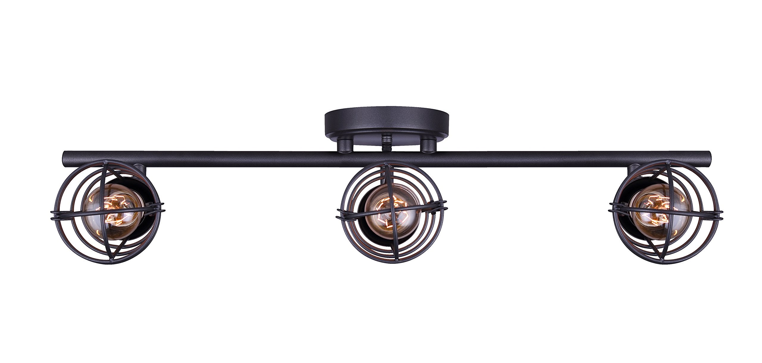 IT611A03GPH Otto 3 Light Track Rail Graphite with Metal Cage Shades