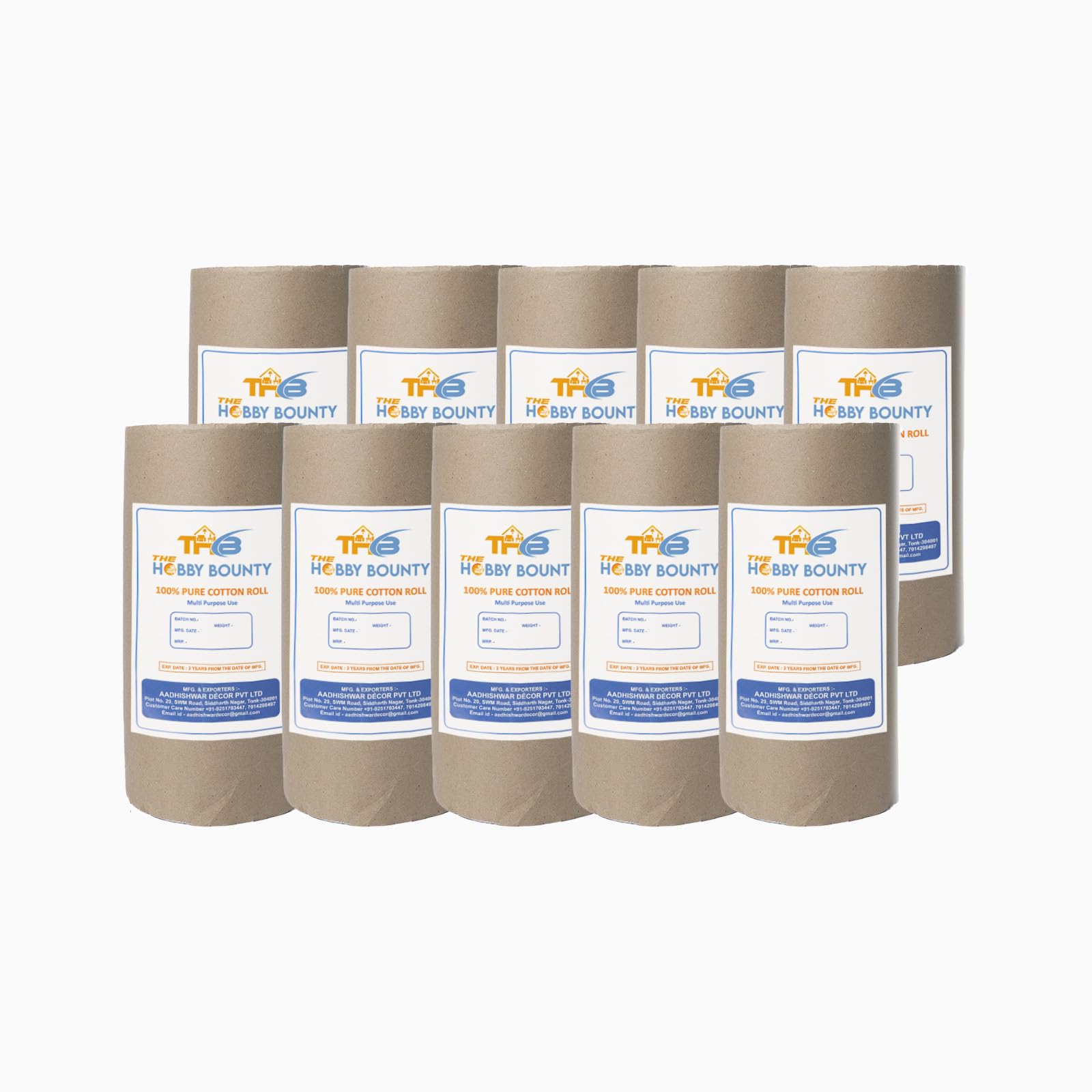 Absorbent Pure Cotton Roll 4.40 lbs Rolled Cotton Ball Multipurpose Soft