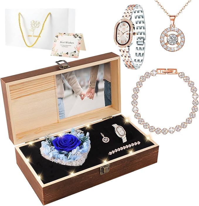 Birthday Gifts for Women - Preserved Roses with Watch Sets Romantic Women's