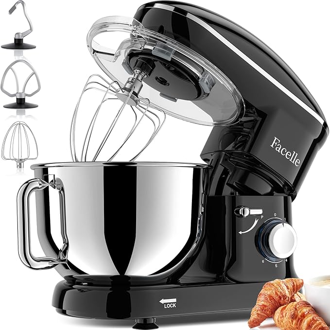 Stand Mixer, Electric Kitchen Mixer, 660W 6 Speed Tilt-Head stand mixer
