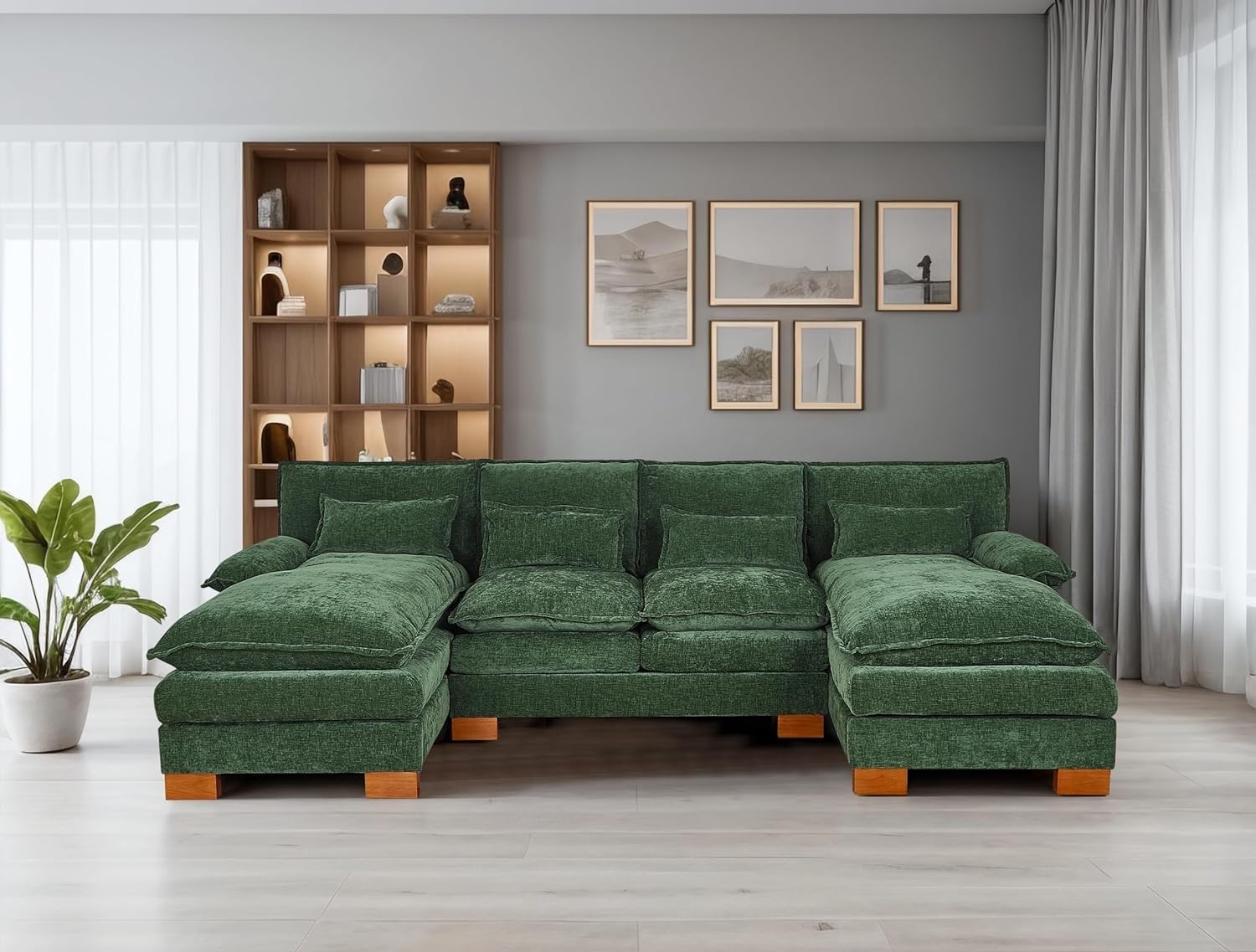 U Shape Sectional Sofa Cloud Couch for Living Room
