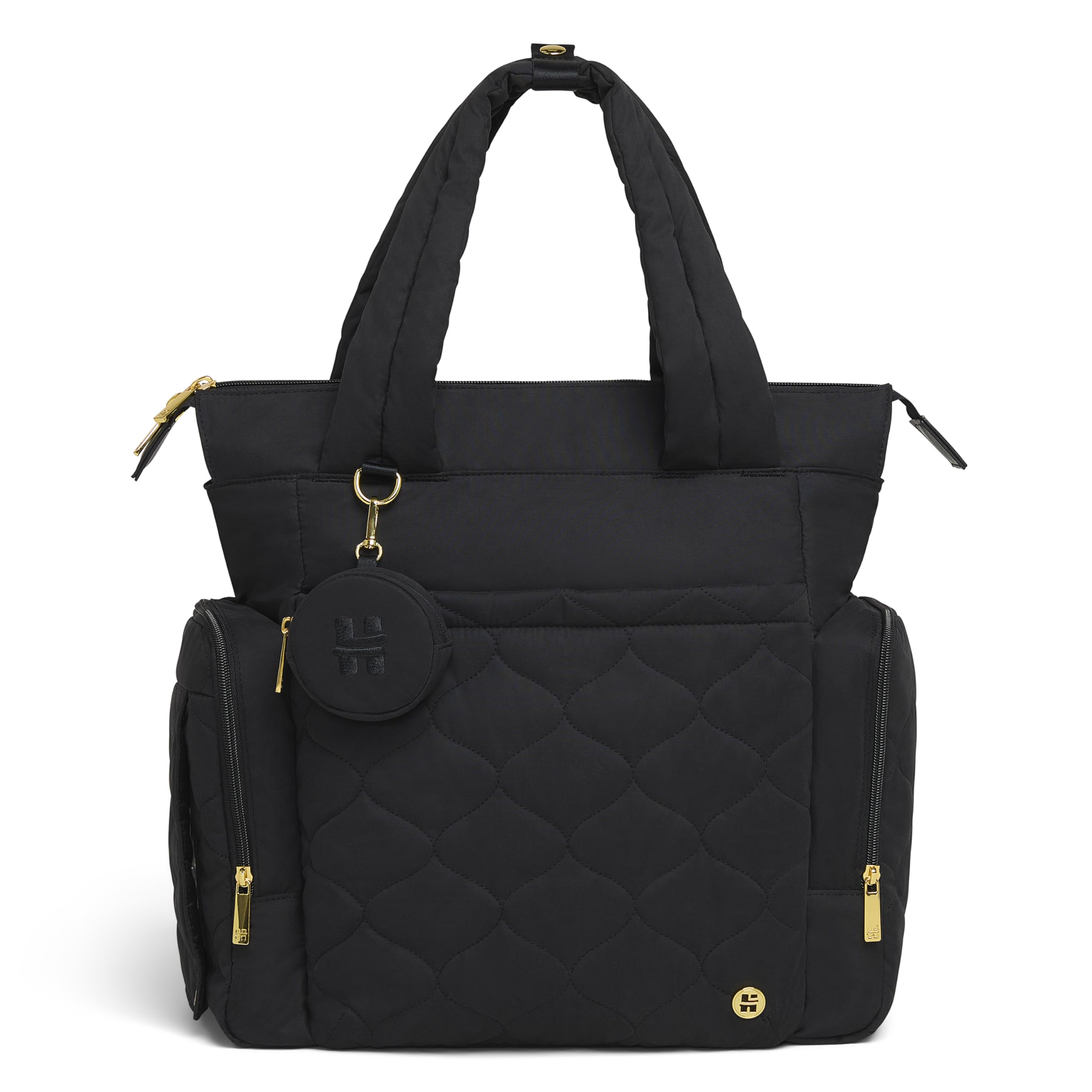 Hugpack Tote Diaper Bag, Black Quilted
