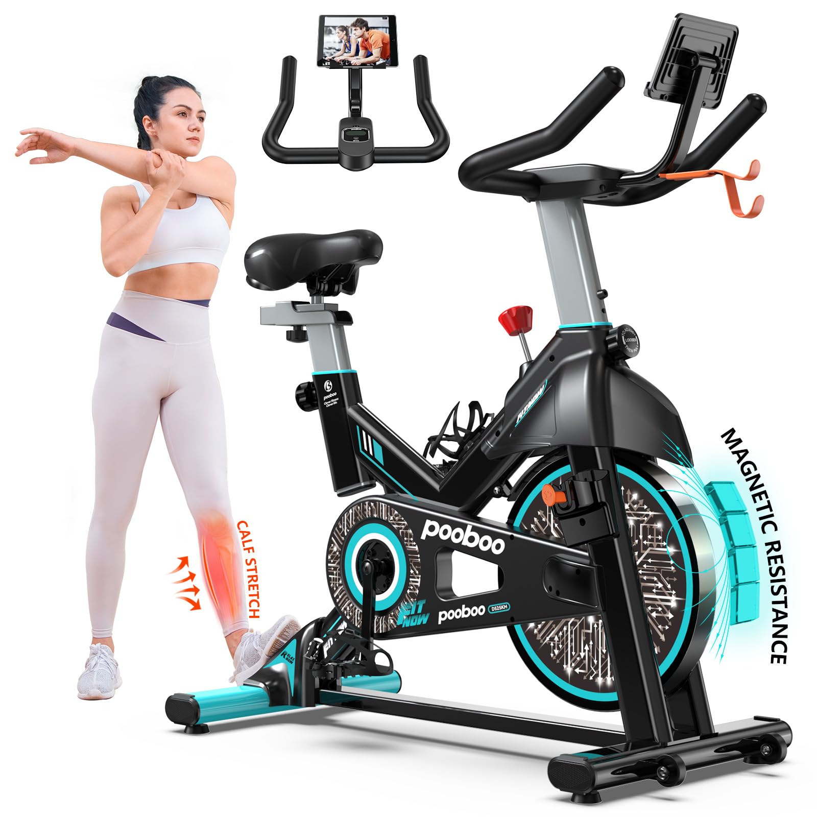 Adjustable Resistance Cardio Workout Indoor Fitness Bike w/LCD Monitor Adjustable