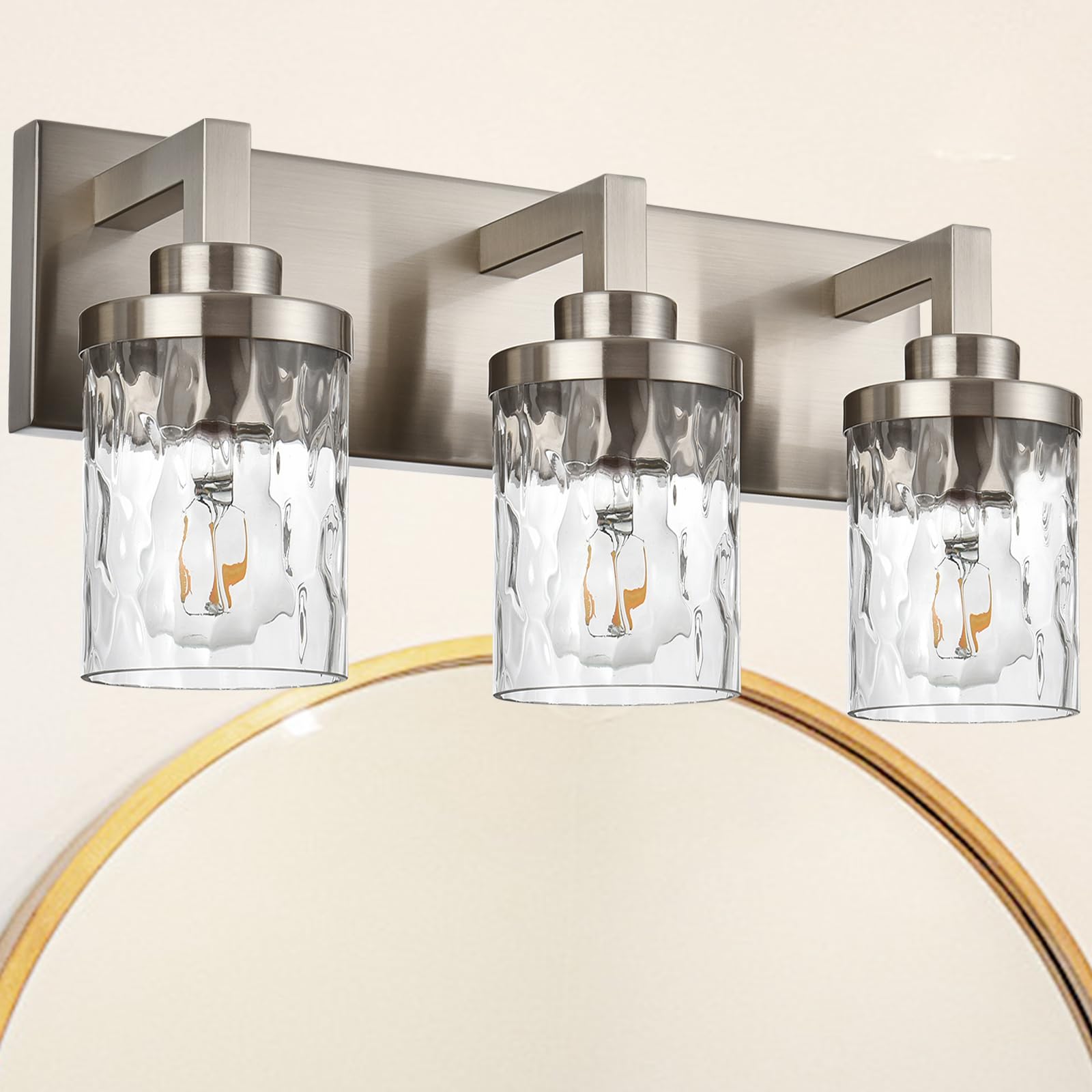 3 Light Bathroom Vanity Light Brushed Nickel Modern Bathroom Wall Sconce Lighting