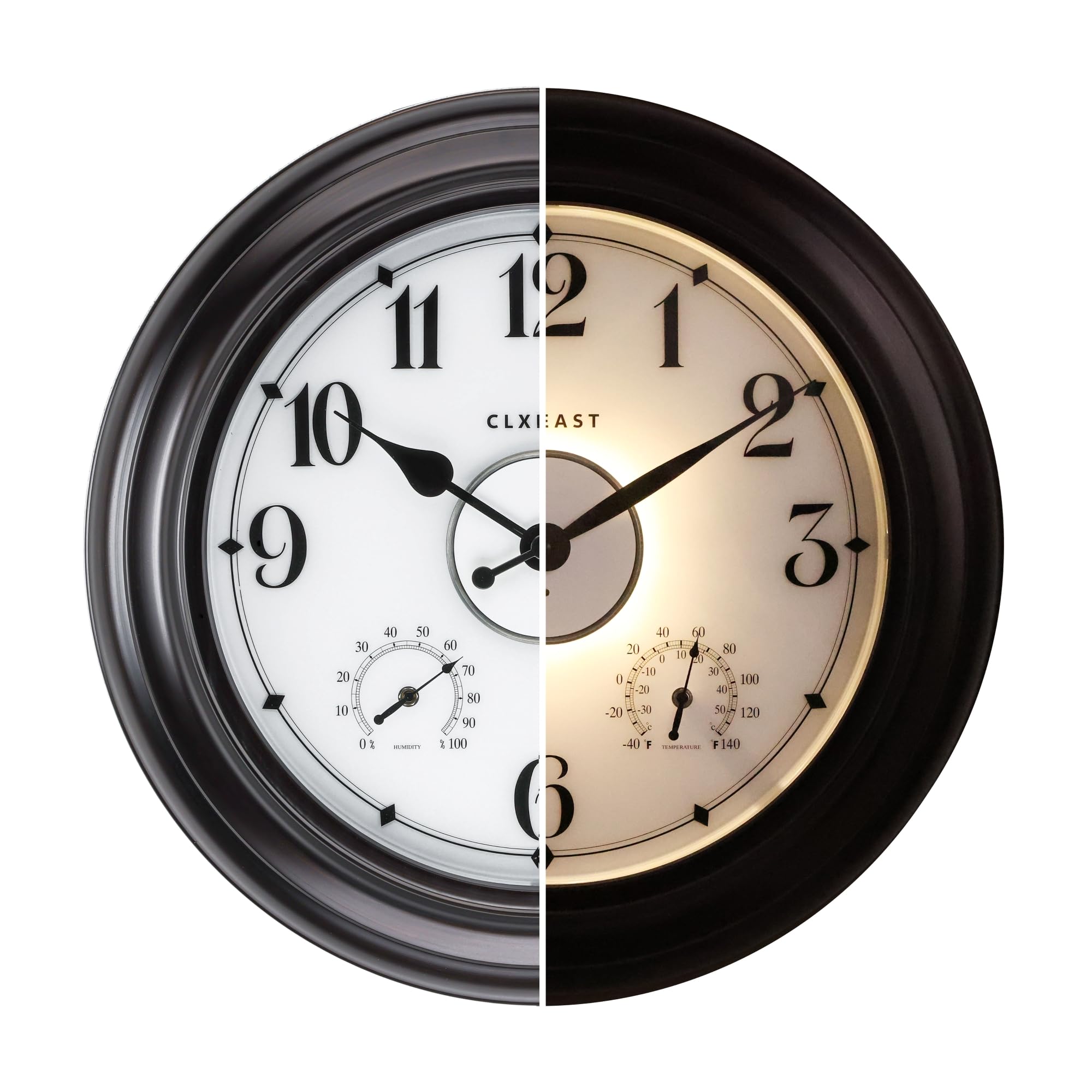 24 Inch LED Self-Illuminated Outdoor Metal Clocks Waterproof