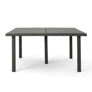 Great Deal Furniture Fern Outdoor 64 Inch Grey Wicker Square Dining Table