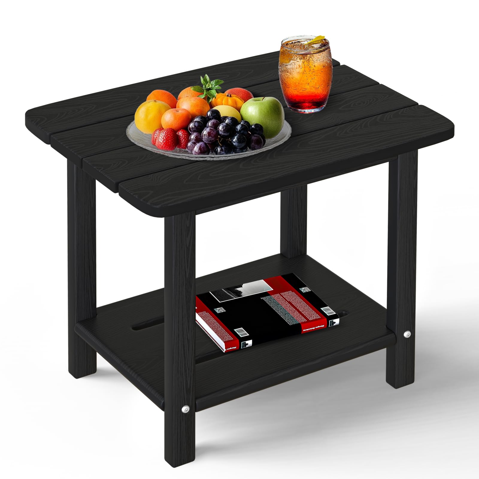 Adirondack Square Side Table - 18.4" Large Panel HDPE Outdoor End Table